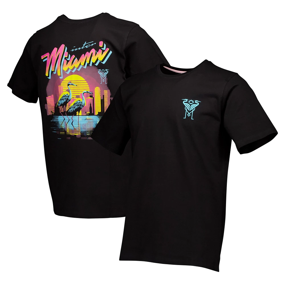 Men's Black Inter Miami CF Heron Quintessential Heavyweight Relaxed T-Shirt