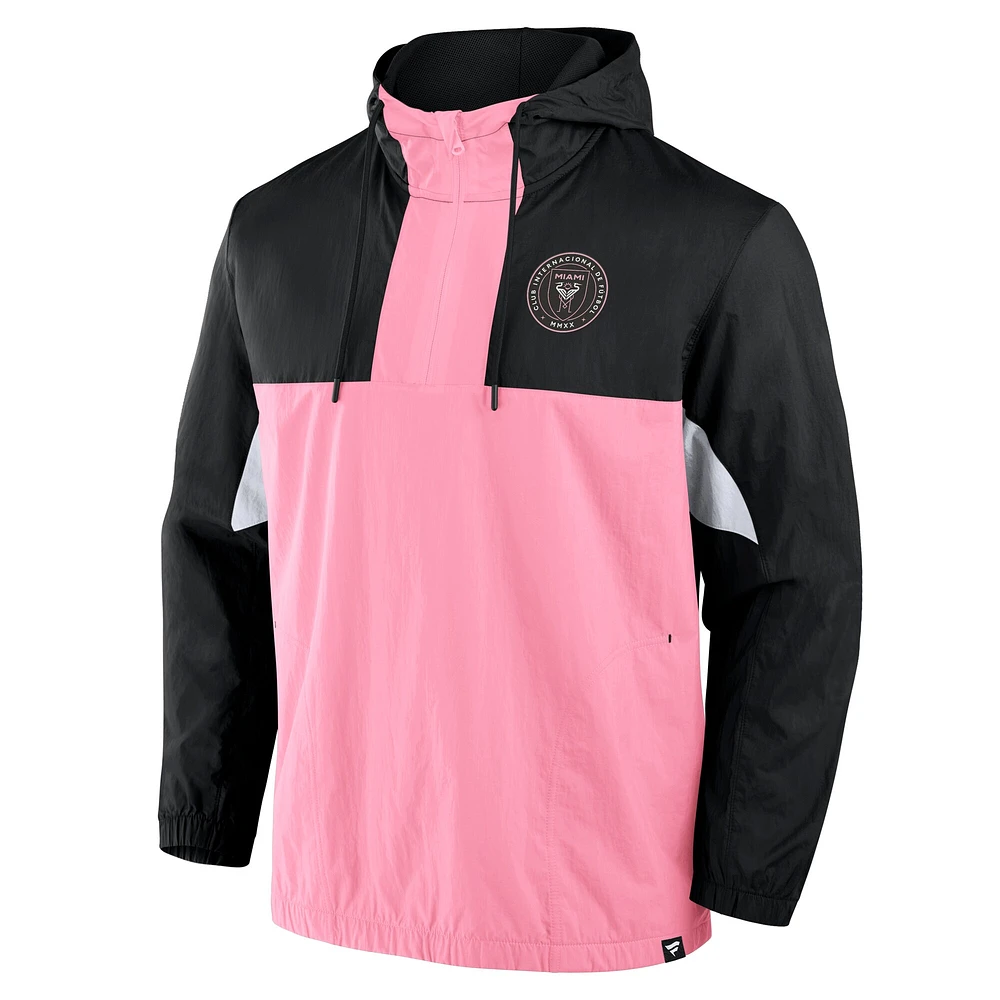 Veste à capuche tissée quart de zip Inter Miami CF Free Kick noire Fanatics pour homme