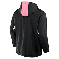 Veste à capuche tissée quart de zip Inter Miami CF Free Kick noire Fanatics pour homme