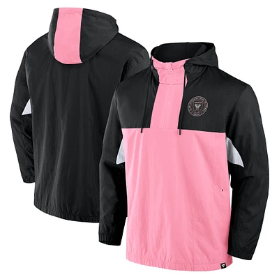 Veste à capuche tissée quart de zip Inter Miami CF Free Kick noire Fanatics pour homme