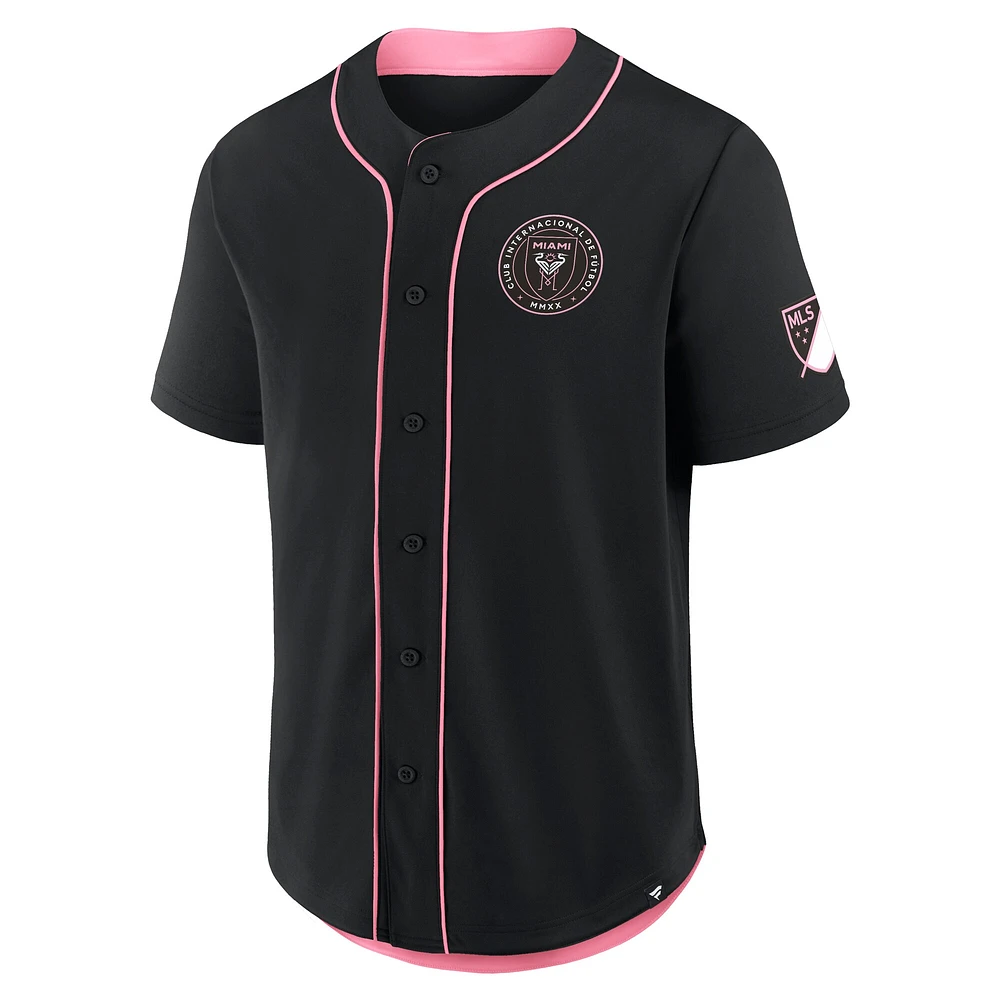 Maillot de baseball Fanatics noir Inter Miami CF Injury Time pour homme