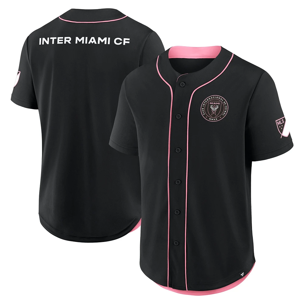 Maillot de baseball Fanatics noir Inter Miami CF Injury Time pour homme