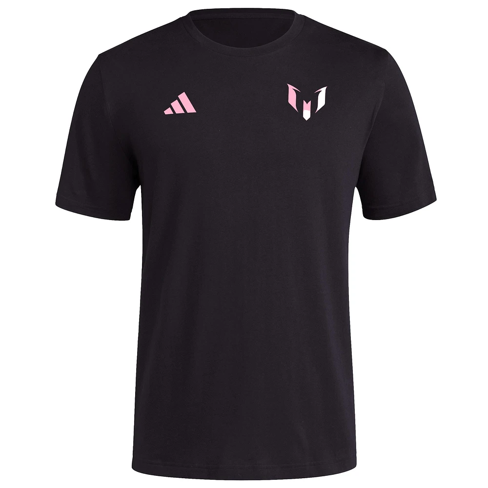 T-shirt noir avec nom et numéro Messi x adidas pour homme