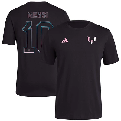 T-shirt noir avec nom et numéro Messi x adidas pour homme