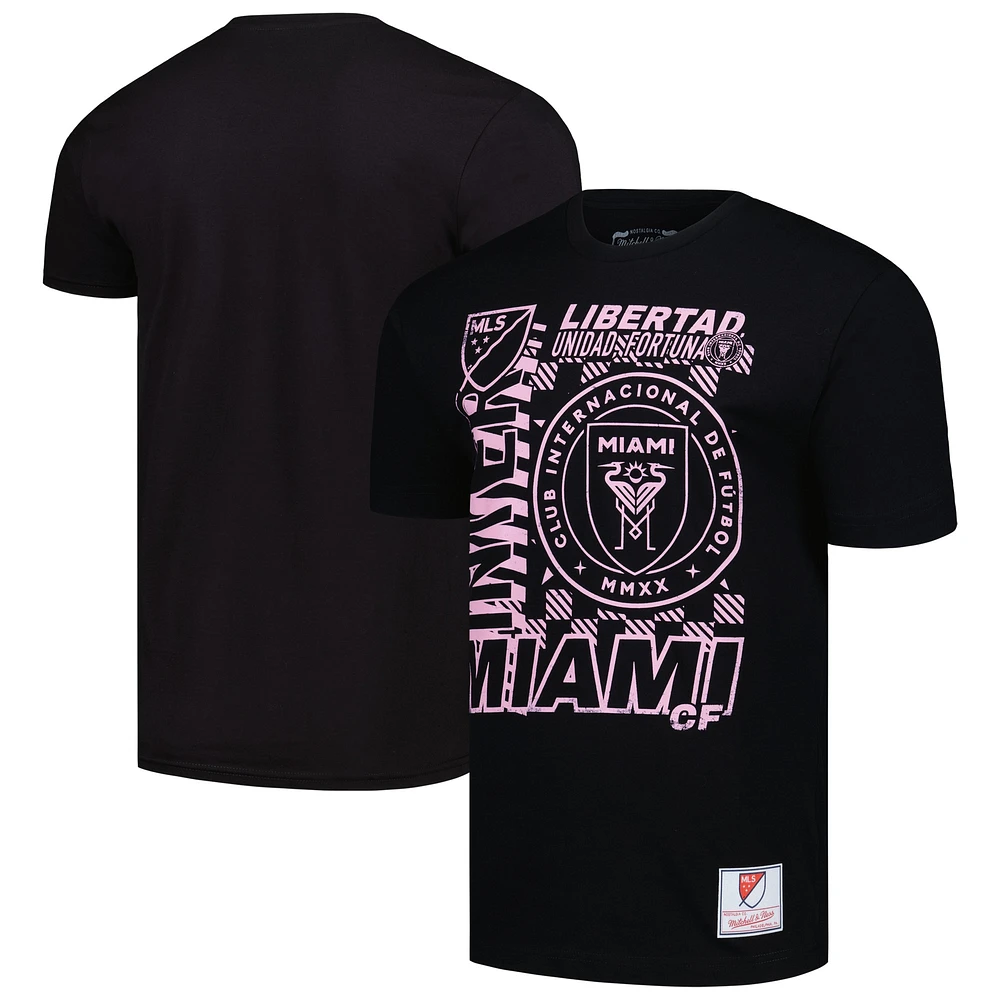 Men's Mitchell & Ness Black Inter Miami CF Striker T-Shirt