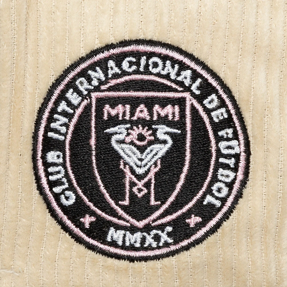 Men's Mitchell & Ness Cream Inter Miami CF Corduroy Off Pro Crown Adjustable Hat