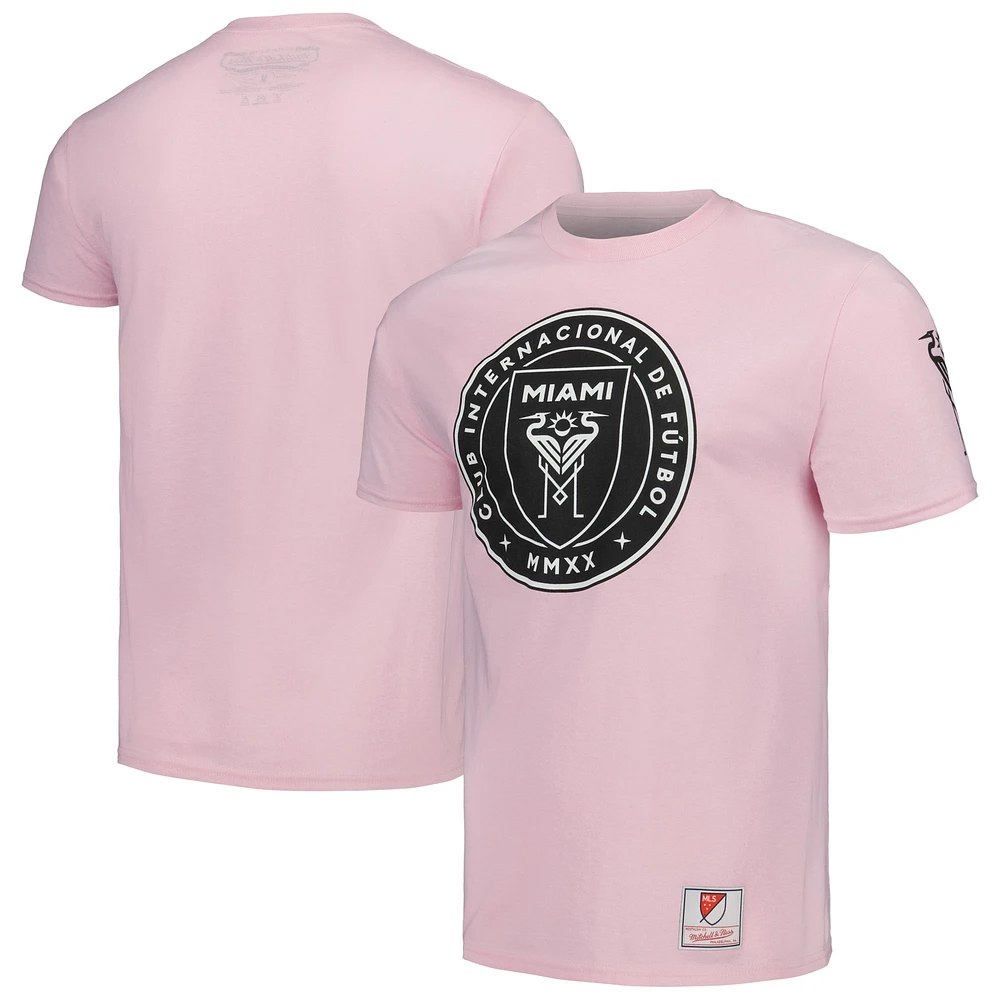 Men's Mitchell & Ness Pink Inter Miami CF Team Trio Lockup T-Shirt