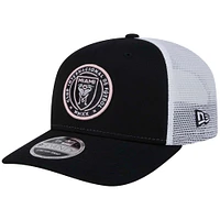 Men's New Era Black Inter Miami CF 9SEVENTY COOLERA Trucker Stretch-Snap Adjustable Hat