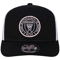 Men's New Era Black Inter Miami CF 9SEVENTY COOLERA Trucker Stretch-Snap Adjustable Hat