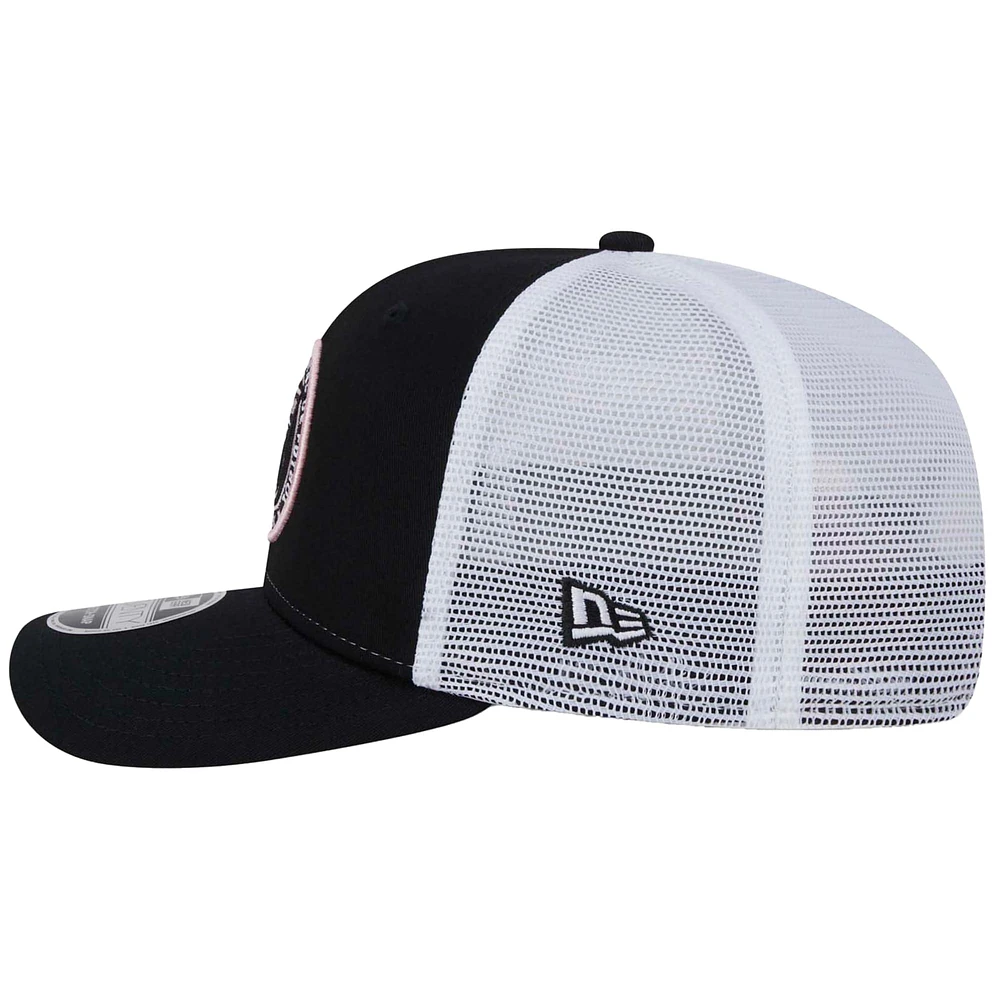 Casquette ajustable extensible à boutons-pression Inter Miami CF 9SEVENTY COOLERA noire New Era pour homme