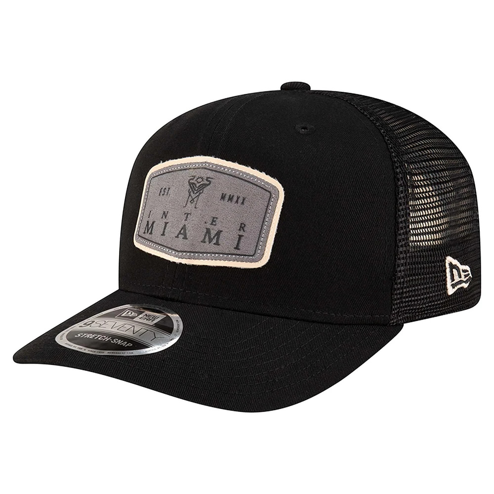 Casquette ajustable extensible à boutons-pression Inter Miami CF 9SEVENTY noire New Era pour homme