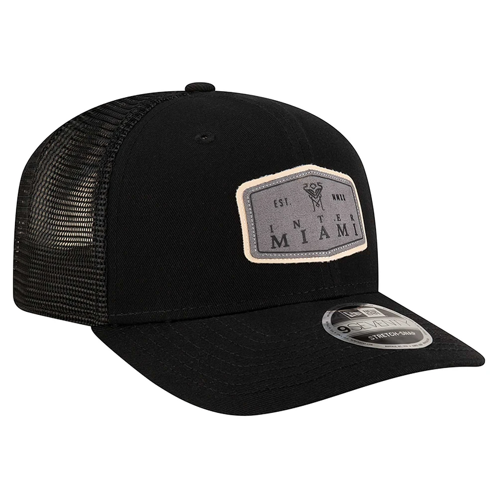 Casquette ajustable extensible à boutons-pression Inter Miami CF 9SEVENTY noire New Era pour homme