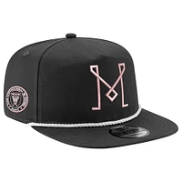 Men's New Era Black Inter Miami CF The Golfer Kickoff Collection Adjustable Hat