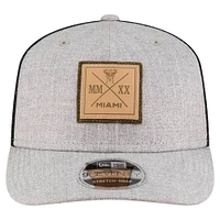 Men's New Era Heather Gray Inter Miami CF 9SEVENTY COOLERA Stretch-Snap Adjustable Hat