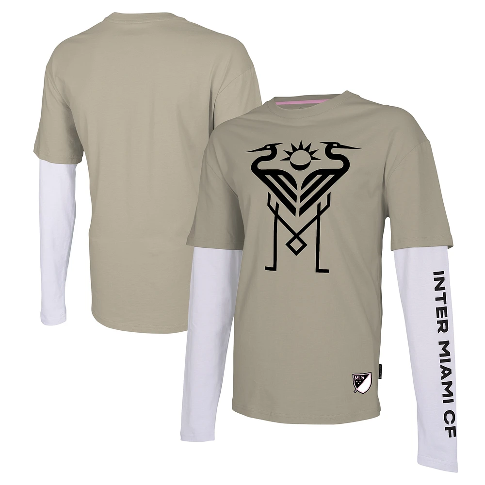 T-shirt à manches longues Stadium Essentials Tan Inter Miami CF Status pour hommes