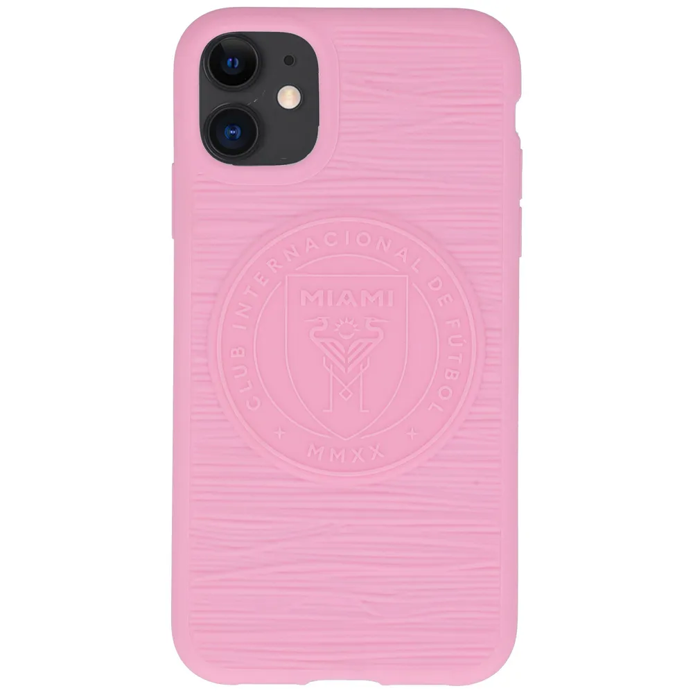 Coque souple mate rose avec logo Inter Miami CF pour iPhone