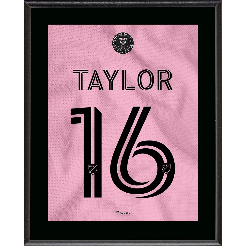 Robert Taylor Inter Miami CF 10.5" x 13" Heart Beat Jersey Style Number 16 Sublimated Plaque