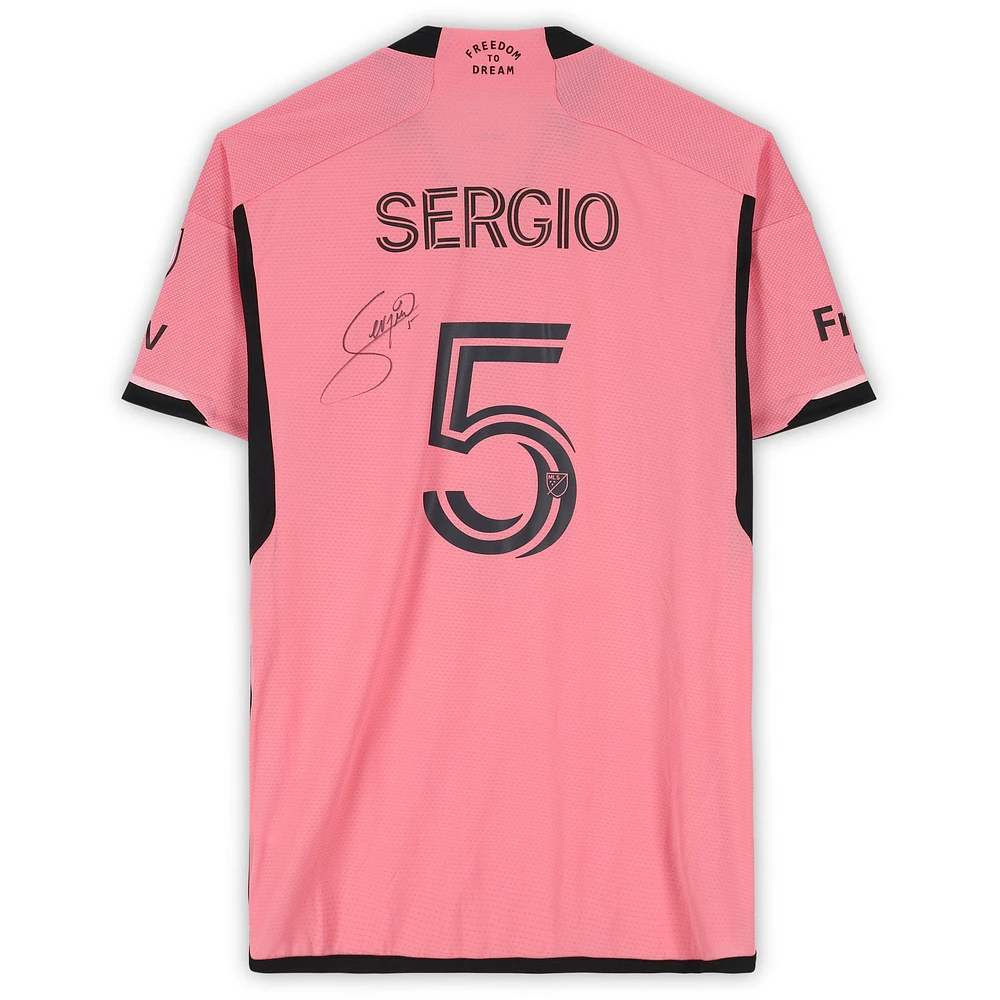 Sergio Busquets Inter Miami CF Autographed Match-Used #5 Pink adidas Jersey vs. New England Revolution on October 19, 2024 - Size L