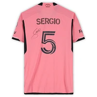 Sergio Busquets Inter Miami CF Autographed Match-Used #5 Pink adidas Jersey vs. New England Revolution on October 19, 2024 - Size L