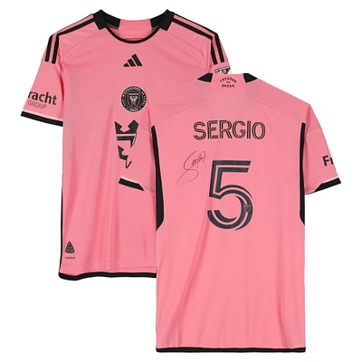 Sergio Busquets Inter Miami CF Autographed Match-Used #5 Pink adidas Jersey vs. New England Revolution on October 19, 2024 - Size L
