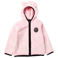 Toddler Sport Design Sweden  Pink Inter Miami CF Tie-Breaker Teddy Full-Zip Hoodie