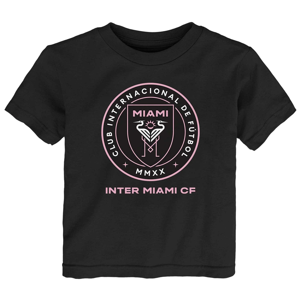 T-shirt noir avec logo principal de l'Inter Miami CF pour tout-petit