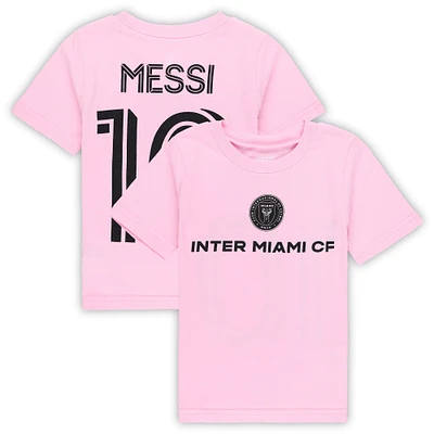 T-shirt rose avec nom et numéro de l'Inter Miami CF Lionel Messi pour tout-petits