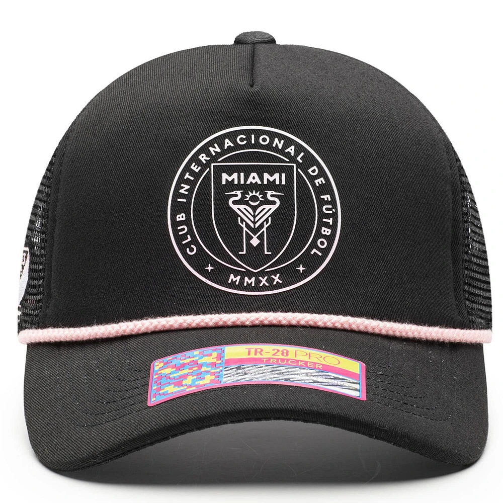 Unisex Black Inter Miami CF Atmosphere Adjustable Trucker Hat