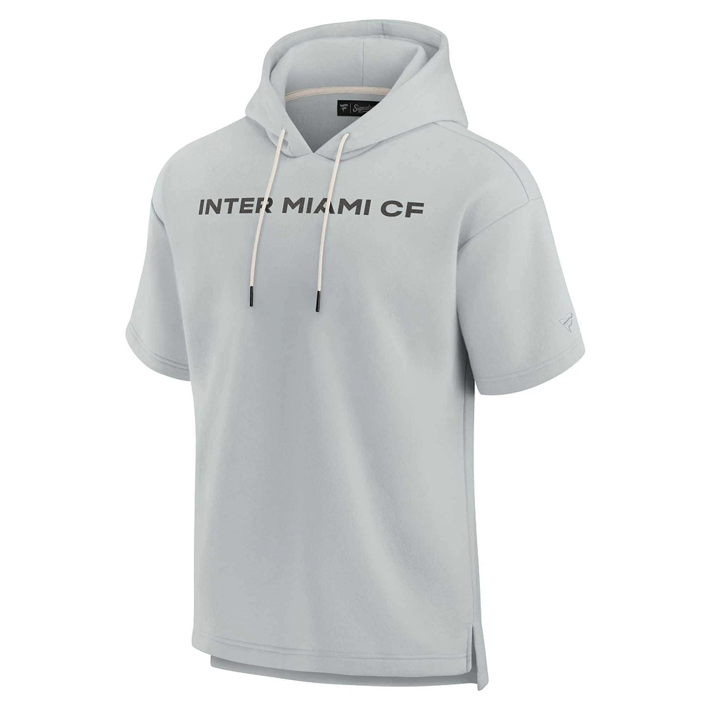 Unisex Fanatics Gray Inter Miami CF Elements Super Soft Fleece Short Sleeve Pullover Hoodie