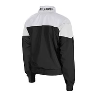 Women's 5th & Ocean by New Era  Black Inter Miami CF Leisure Cropped Full-Zip Windbreaker Jacket