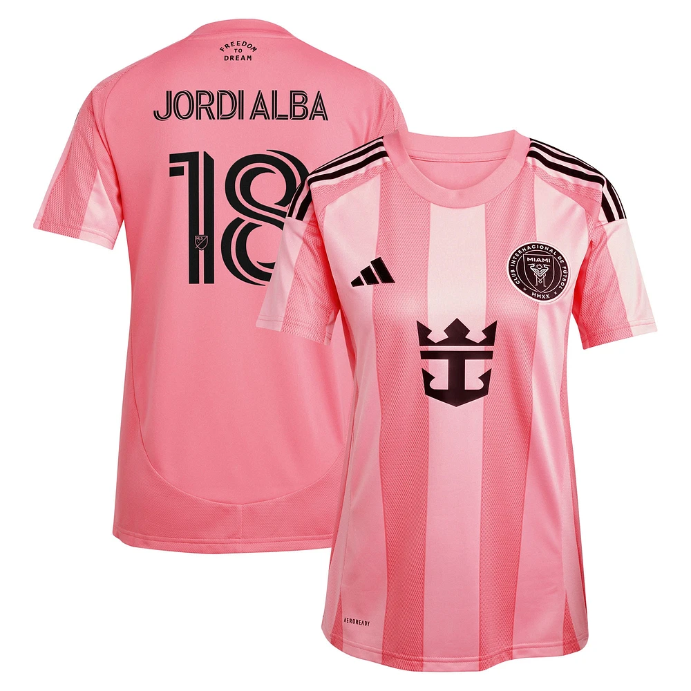 Women's adidas Jordi Alba Light Pink Inter Miami CF 2025 Euforia Replica Player Jersey