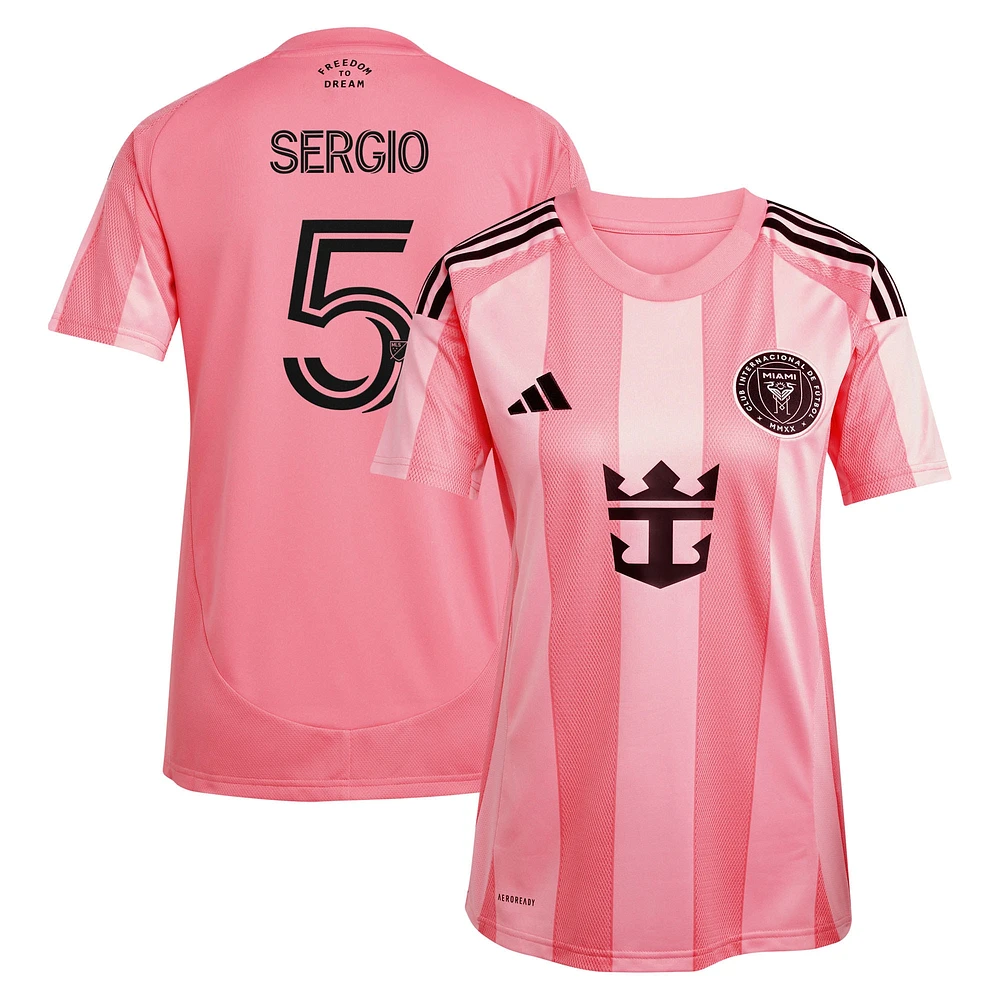 Women's adidas Sergio Busquets Light Pink Inter Miami CF 2025 Euforia Replica Player Jersey
