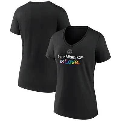 Inter Miami CF Fanatics Branded Women's Team City Pride Logo - V-Neck T-Shirt Black