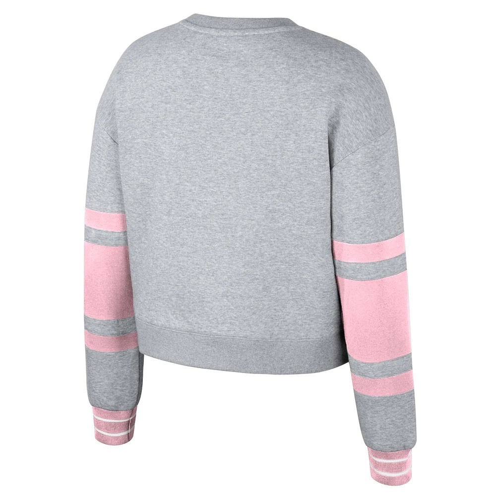 Women's Stadium Essentials Heather Gray Inter Miami CF Scrimmage Cropped Pullover Sweatshirt