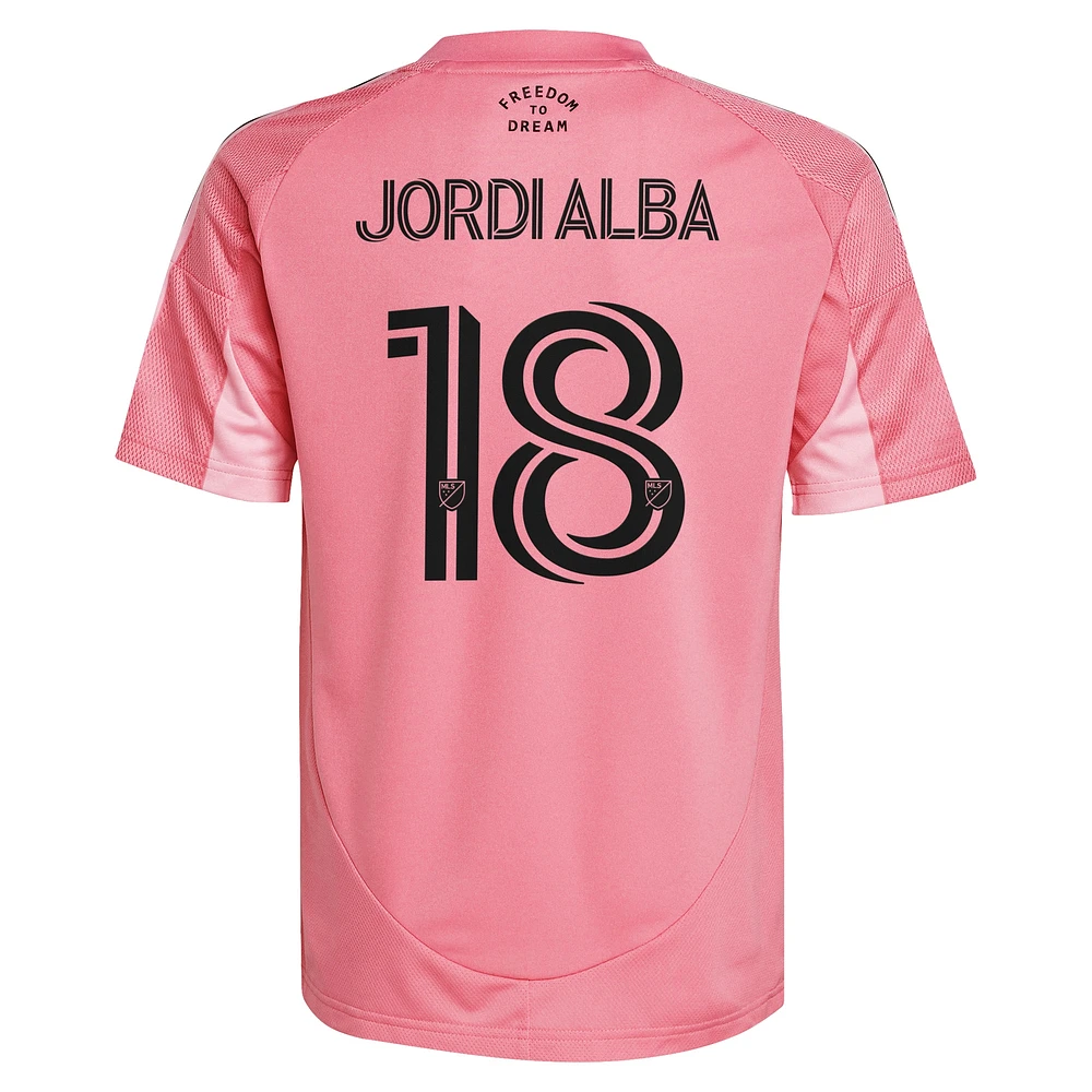 Youth adidas Jordi Alba Light Pink Inter Miami CF 2025 Euforia Replica Player Jersey