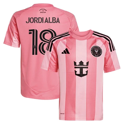 Youth adidas Jordi Alba Light Pink Inter Miami CF 2025 Euforia Replica Player Jersey