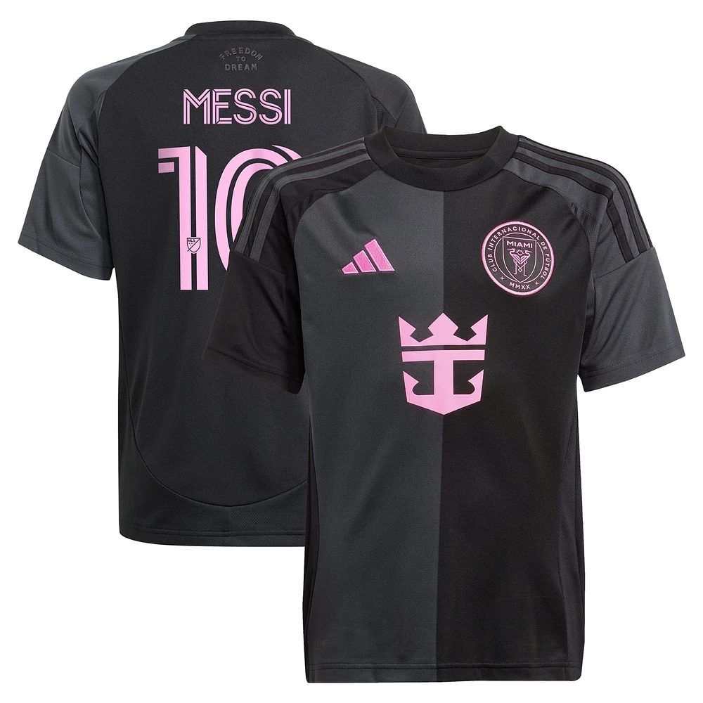 Maillot de joueur réplique du kit Fortitude Inter Miami CF 2025 noir adidas Lionel Messi pour jeunes