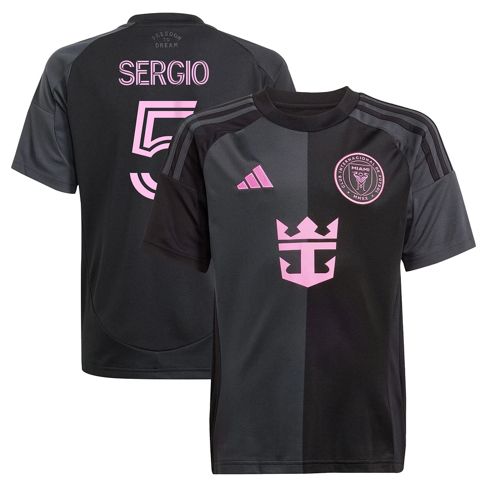 Maillot de joueur réplique adidas Sergio Busquets noir Inter Miami CF 2025 The Fortitude Kit pour jeunes