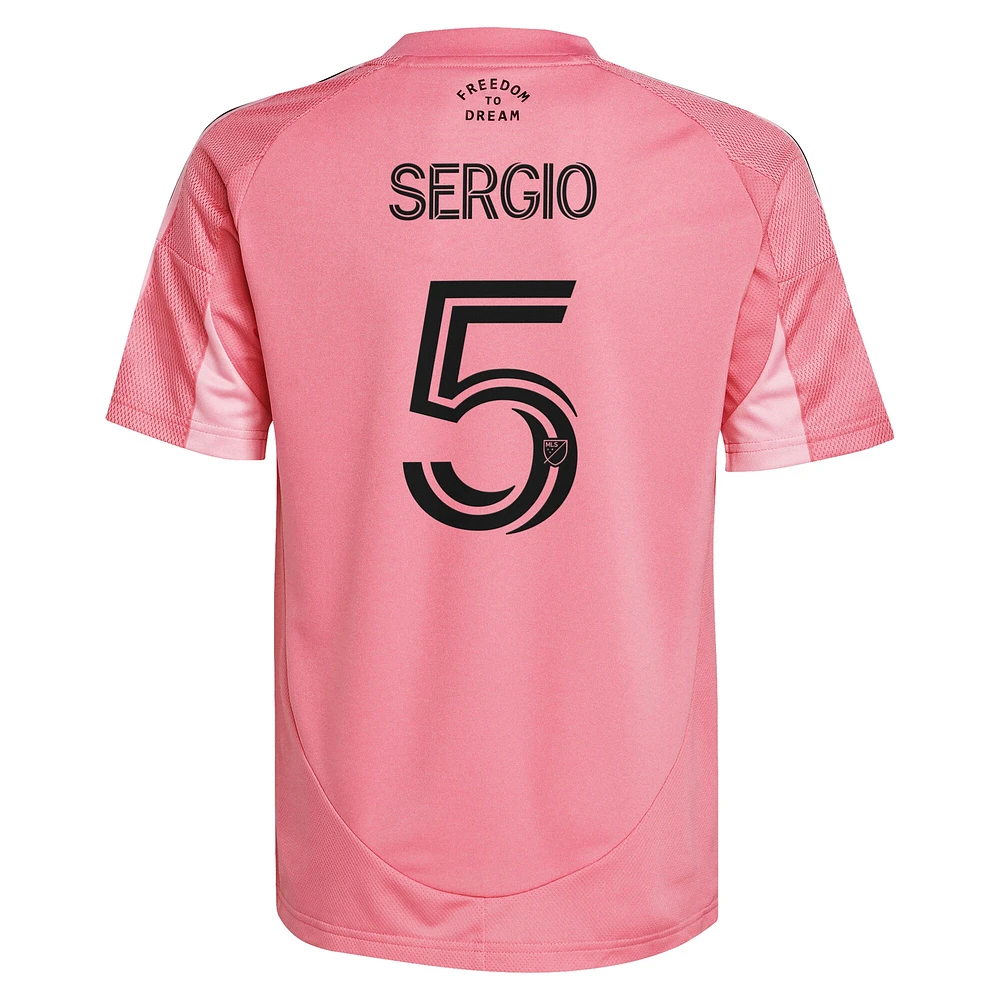 Maillot de joueur réplique adidas Sergio Busquets rose clair Inter Miami CF 2025 Euforia pour jeunes