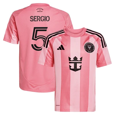 Maillot de joueur réplique adidas Sergio Busquets rose clair Inter Miami CF 2025 Euforia pour jeunes