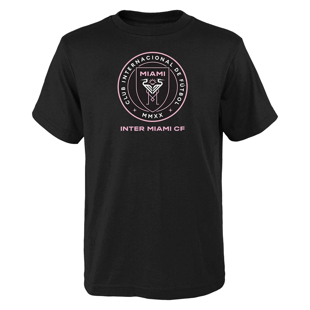 Youth Black Inter Miami CF Primary Logo T-Shirt