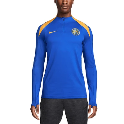 Haut à enfiler Nike bleu Inter Milan 2024/25 Third Strike Drill Performance quart de zip pour homme