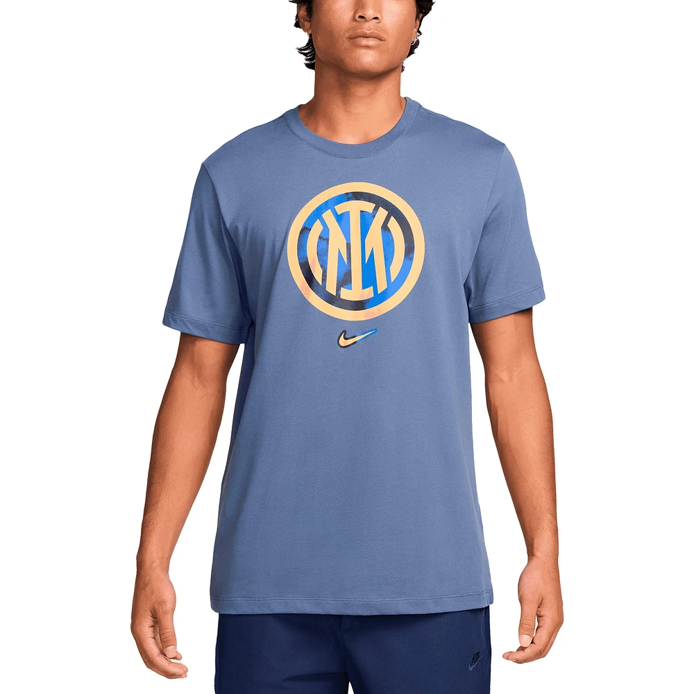 T-shirt Nike bleu avec écusson Inter Milan pour homme