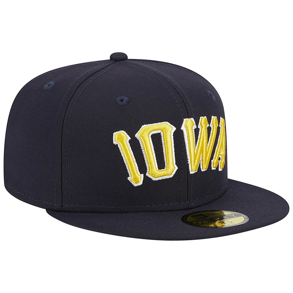 Casquette ajustée New Era pour homme Iowa Cubs Theme Nights Oaks 59FIFTY bleu marine