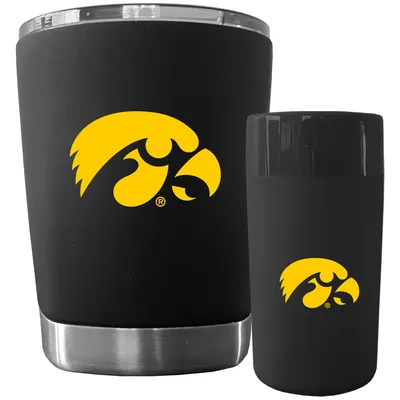 Iowa Hawkeyes 12oz. Low Ball Tumbler and 2.5oz. Ceramic Shooter Set - Black/Black