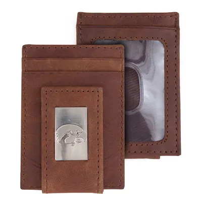 Iowa Hawkeyes Leather Front Pocket Wallet - Brown