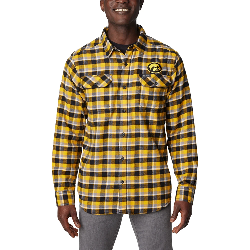 Chemise à manches longues en flanelle Columbia Gold Iowa Hawkeyes Flare Gun