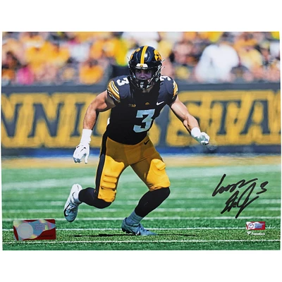 Cooper DeJean Iowa Hawkeyes Autographed 8" x 10" Black Jersey Stance Photograph