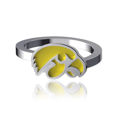 Iowa Hawkeyes Dayna Designs Bypass Enamel Silver Ring