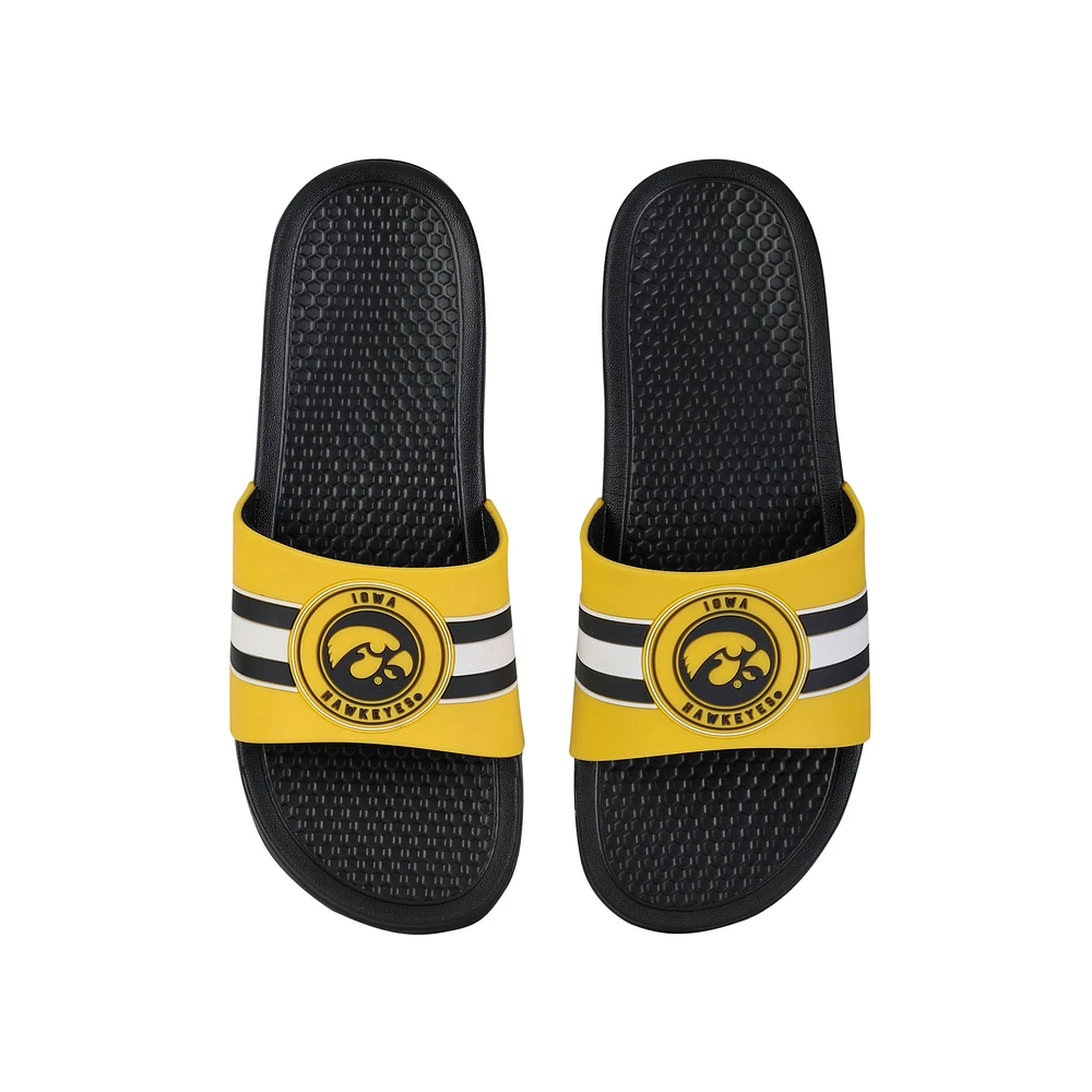 FOCO Iowa Hawkeyes Stripe Sandales à glissière surélevées